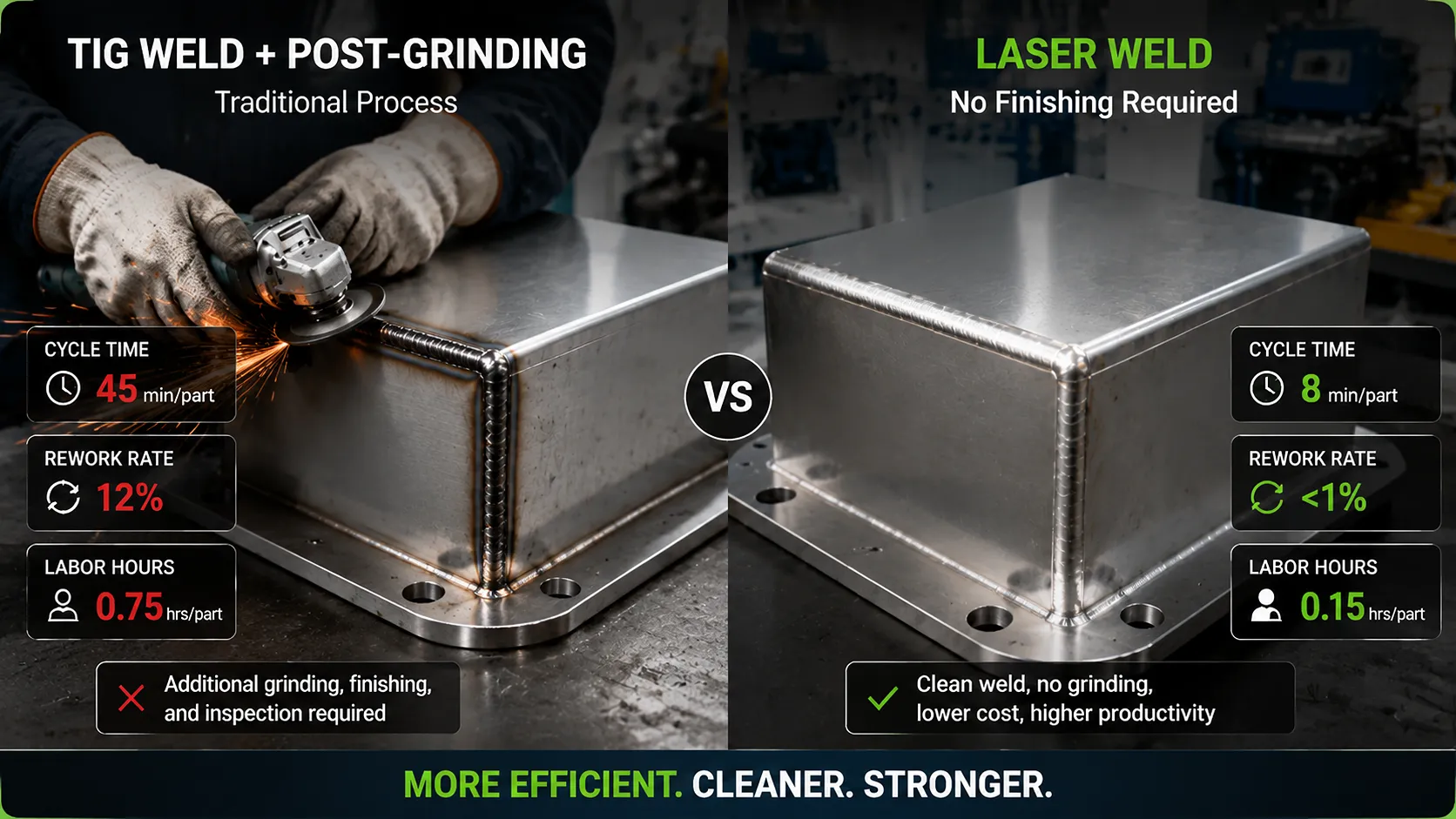 Deep penetration keyhole mode vs conduction mode in fiber laser welding on stainless steel